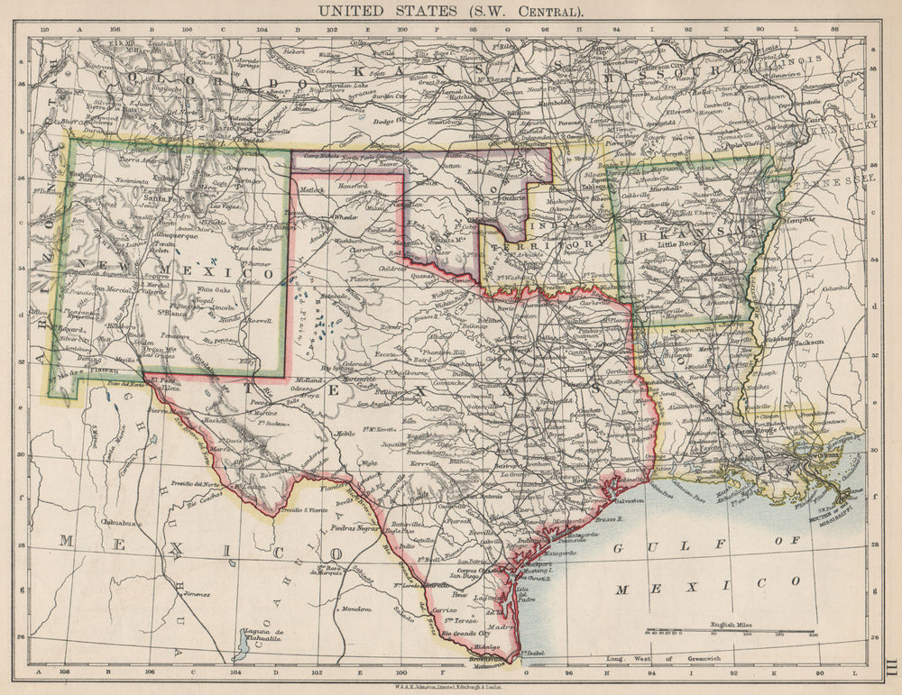 USA SOUTH CENTRAL.Texas.Proposed state of Oklahoma inc Indian Territory 1903 map
