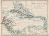 WEST INDIA ISLANDS. Caribbean Lucayas Caribbee Cuba. JOHNSTON 1903 old map