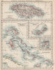 CARIBBEAN/ATLANTIC ISLANDS.Jamaica Bermuda Bahamas Trinidad.  JOHNSTON 1903 map