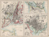 US CITIES/NICARAGUA CANAL.New York & Washington plans.  JOHNSTON 1903 old map