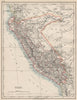 PERU. Border as before Peru-Ecuador war (1941). JOHNSTON 1903 old antique map