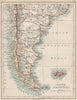 PATAGONIA. Southern Argentina & Chile. Falkland Islands. JOHNSTON 1903 old map