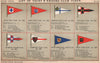 YACHT & SAILING CLUB FLAGS E-F. Erith - Estonian - Exe - Falmouth - Fowey   1902