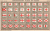 YACHT FLAGS. Red & White (2) 1902 old antique vintage print picture