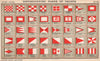 YACHT FLAGS. Red & White (4) 1902 old antique vintage print picture