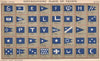 YACHT FLAGS. Blue & White (6) 1902 old antique vintage print picture