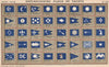 YACHT FLAGS. Blue & White (7) 1902 old antique vintage print picture