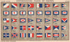 YACHT FLAGS. Red, White & Blue (5) 1902 old antique vintage print picture
