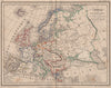 'Europe' by Meissas & Michelot. Ottoman Empire &c 1861 old antique map chart