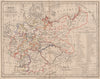 'Prusse et … la Confédération Germanique'. Meissas & Michelot. Prussia 1861 map