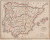 'Espagne et Portugal' by Meissas & Michelot. Spain Portugal Iberia 1861 map