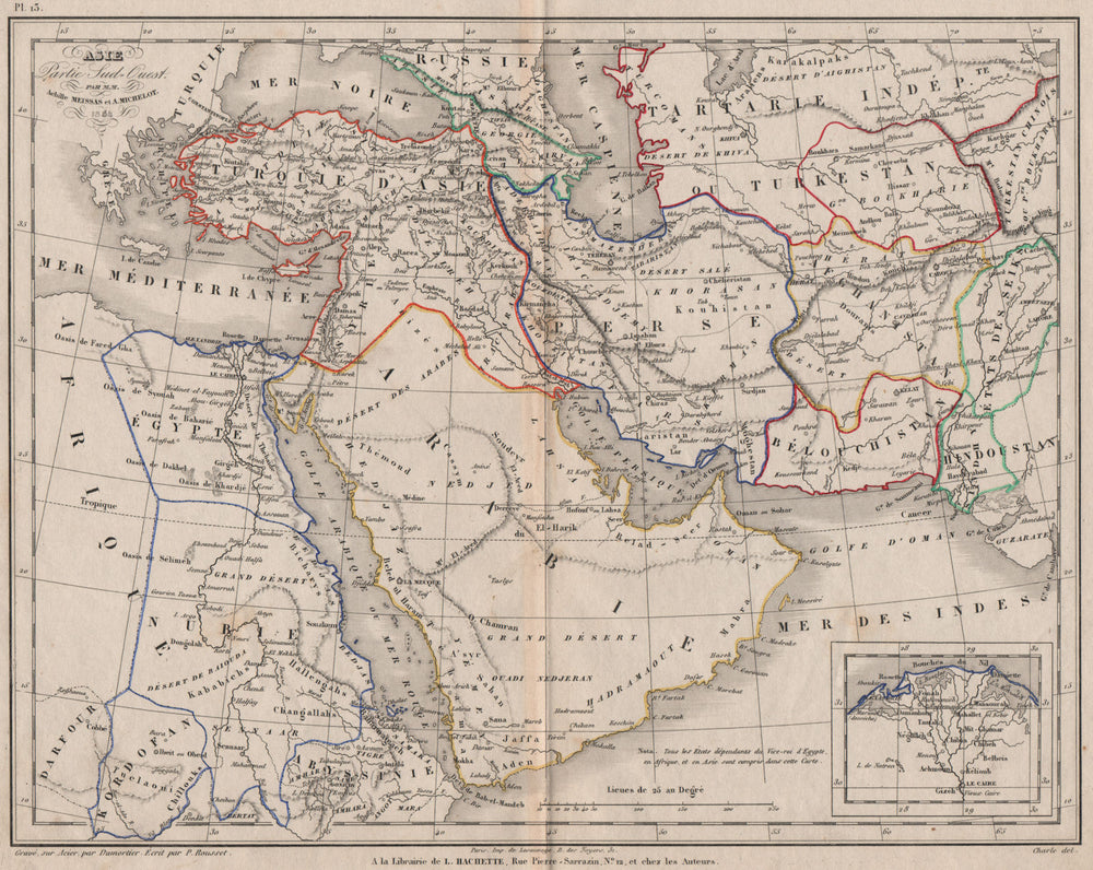 'Asie partie sud-ouest' by Meissas & Michelot. SW Asia. Middle East 1861 map