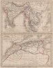 Afrique…Nord-Ouest' & 'Inde' by Meissas. N Africa India Singapore 1861 old map