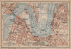 ROCHESTER, CHATHAM & STROOD town plan. River Medway. Dockyards. Kent 1906 map