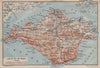 ISLE OF WIGHT showing railway network. BAEDEKER 1906 old antique map chart