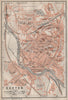 EXETER antique town city plan. Devon. BAEDEKER 1906 old map chart