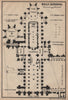 WELLS CATHEDRAL floor plan. Somerset. BAEDEKER 1906 old antique map chart
