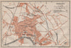 HEREFORD antique town city plan. Broomy Hill. Herefordshire. BAEDEKER 1906 map