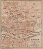 LINCOLN antique town city plan. Lincolnshire. BAEDEKER 1906 old map