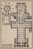 LINCOLN CATHEDRAL floor plan. Lincolnshire. BAEDEKER 1906 old antique map