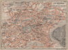 EDINBURGH antique town city centre plan. Scotland. BAEDEKER 1906 old map