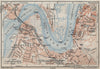 ROCHESTER, CHATHAM & STROOD town plan. River Medway. Dockyards. Kent 1927 map