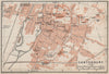 CANTERBURY antique town city plan. Kent. BAEDEKER 1927 old map chart