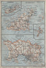 THE CHANNEL ISLANDS. Guernsey Jersey Alderney Sark. BAEDEKER 1927 old map