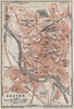 EXETER antique town city plan. Devon. BAEDEKER 1927 old map chart