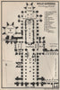 WELLS CATHEDRAL floor plan. Somerset. BAEDEKER 1927 old vintage map chart