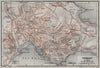 TORQUAY antique town city plan. Torbay Babbacombe. Devon. BAEDEKER 1927 map