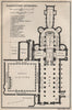 GLOUCESTER CATHEDRAL floor plan. Gloucestershire. BAEDEKER 1927 old map