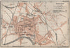 HEREFORD antique town city plan. Broomy Hill. Herefordshire. BAEDEKER 1927 map