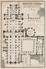WORCESTER CATHEDRAL floor plan. Worcestershire. BAEDEKER 1927 old vintage map