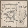 KENILWORTH CASTLE ground plan. Warwickshire. BAEDEKER. SMALL 1927 old map