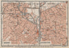 DERBY & LEICESTER antique town city plans. Midlands. BAEDEKER 1927 old map