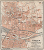 LINCOLN antique town city plan. Lincolnshire. BAEDEKER 1927 old map