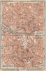 LEEDS & BRADFORD antique town city centre plans. Yorkshire. BAEDEKER 1927 map