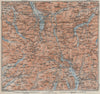 THE LAKE DISTRICT topo-map. Keswick Wimdermere Grasmere Ambleside 1927 old