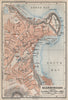 SCARBOROUGH antique town city plan. South Cliff. Yorkshire. BAEDEKER 1927 map
