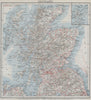 RAILWAY MAP OF SCOTLAND. Steamboat steamship routes. BAEDEKER 1927 old