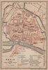 PAVIA antique town city plan piano urbanistico. Italy mappa. BAEDEKER 1903