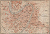 VERONA antique town city plan piano urbanistico. Italy mappa. BAEDEKER 1903