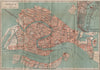 VENEZIA VENICE town city plan. Inset Lagune Venete. Lagoon mappa 1903 old