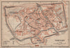 TREVISO antique town city plan piano urbanistico. Italy mappa 1903 old