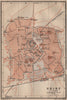 UDINE antique town city plan piano urbanistico. Italy mappa. BAEDEKER 1903