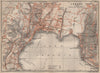 LUGANO antique town city stadtplan. Switzerland carte karte. BAEDEKER 1906 map