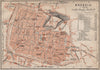 BRESCIA antique town city plan piano urbanistico. Italy mappa 1906 old