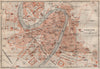 VERONA antique town city plan piano urbanistico. Italy mappa. BAEDEKER 1906