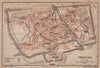 TREVISO antique town city plan piano urbanistico. Italy mappa 1906 old